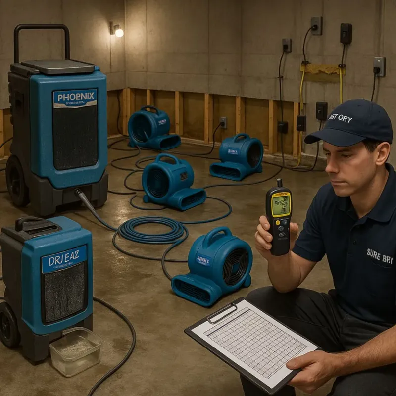 Structural Drying and Dehumidification process in Hudson, ME